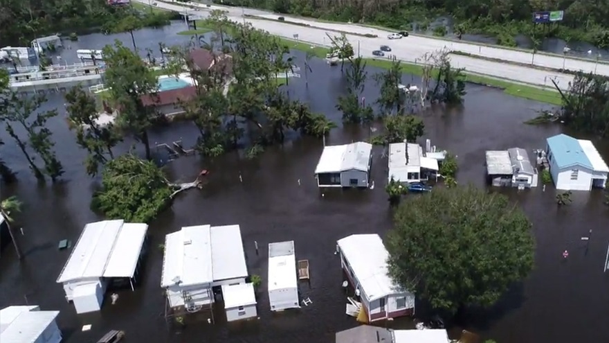 Attached to a camera crew from The Weather Channel, SkyFire Consulting captured drone footage during Hurricane Irma's strike on Fort Myers, Florida, and followed up with a survey of local flooding and damage. Photo courtesy of SkyFire Consulting.