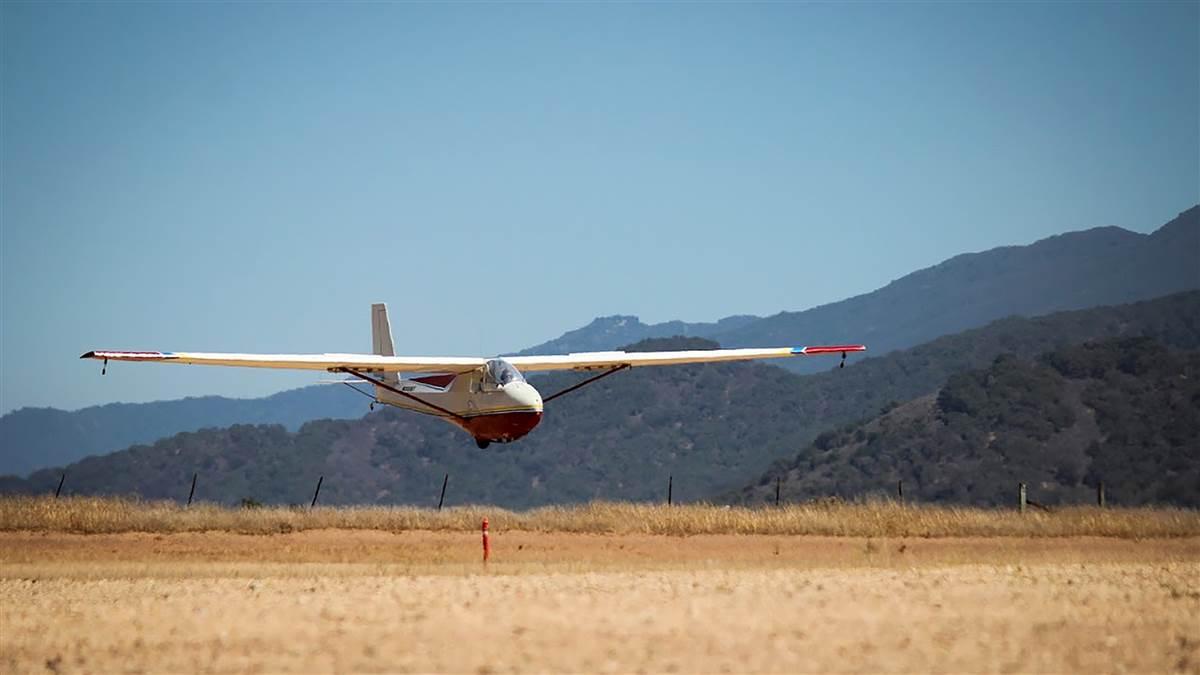 Giving Kids Wings Flight Academy student Emma Hall pilots a sailplane during the Santa Barbara, California-based aviation program. Photo courtesy of Joanne Hall, Giving Kids Wings Flight Academy.