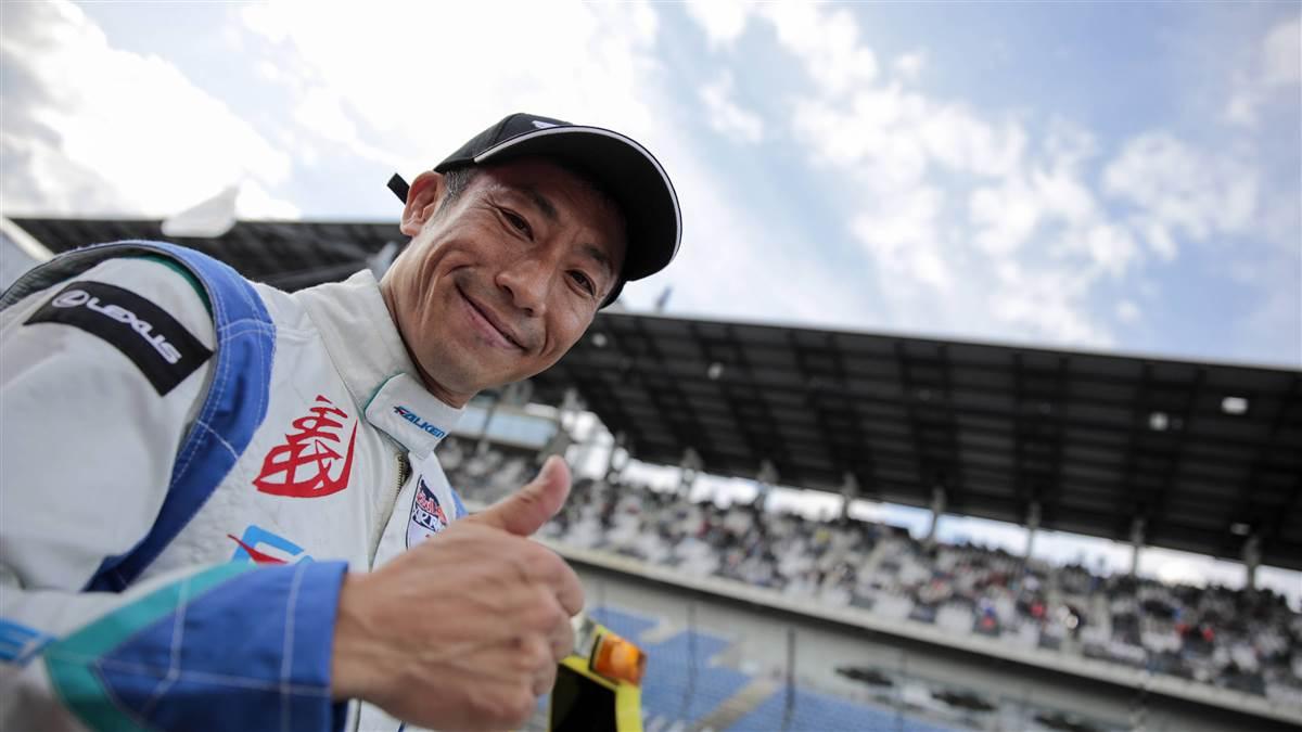 Yoshihide Muroya of Japan smiles after winning the seventh round of the Red Bull Air Race World Championship at Lausitzring, Germany. Photo by Joerg Mitter/Red Bull Content Pool.