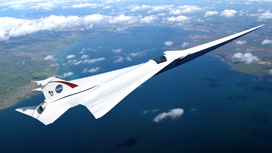 NASA has contracted Lockheed Martin to build a full-scale, supersonic X-plane that will pass more quietly overhead at Mach 1.4. Image courtesy of Lockheed Martin. 