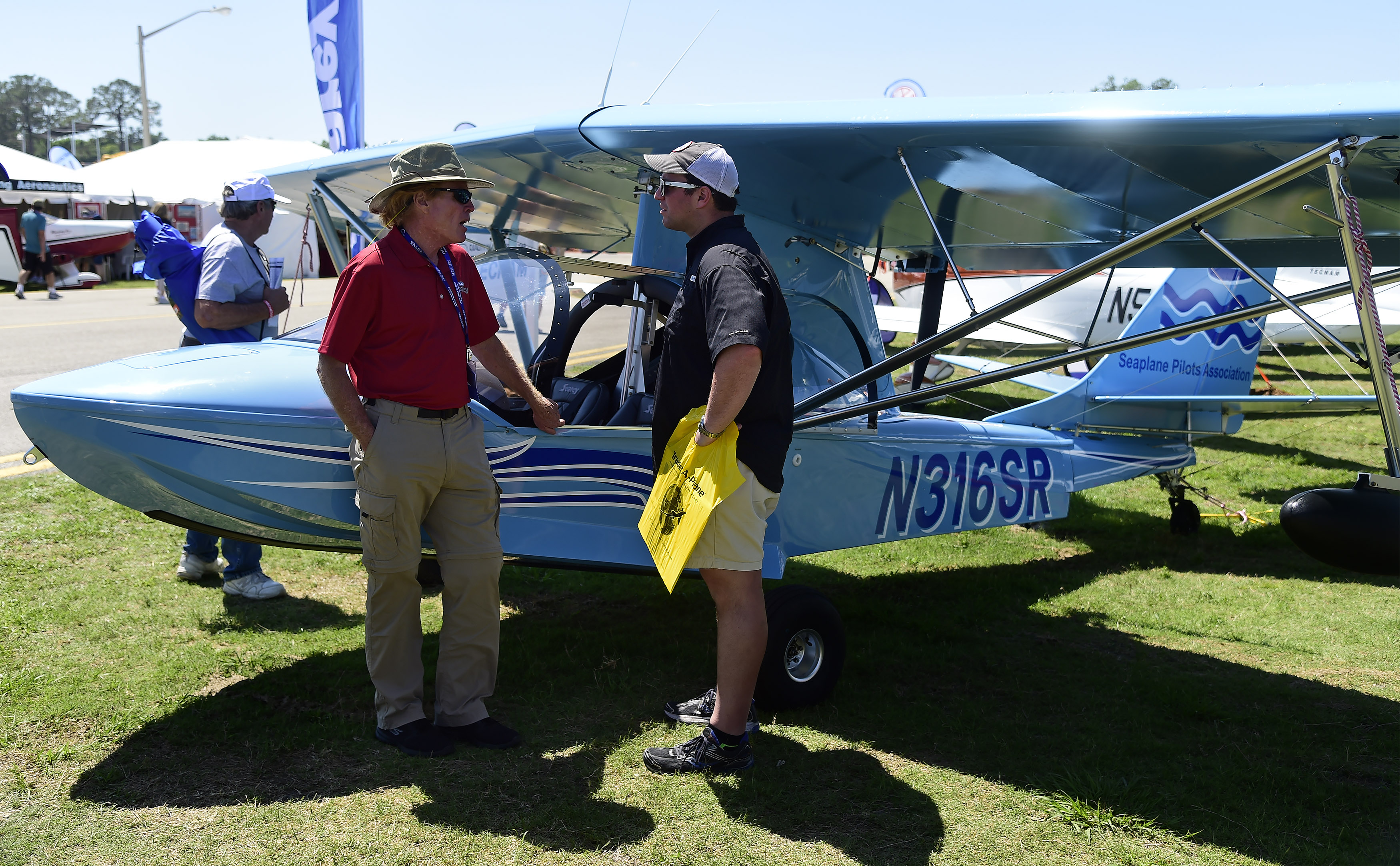 The Seaplane Pilots Association plans to use a blue Searey Adventure amphibious light sport aircraft for float flying outreach. Photo by David Tulis.