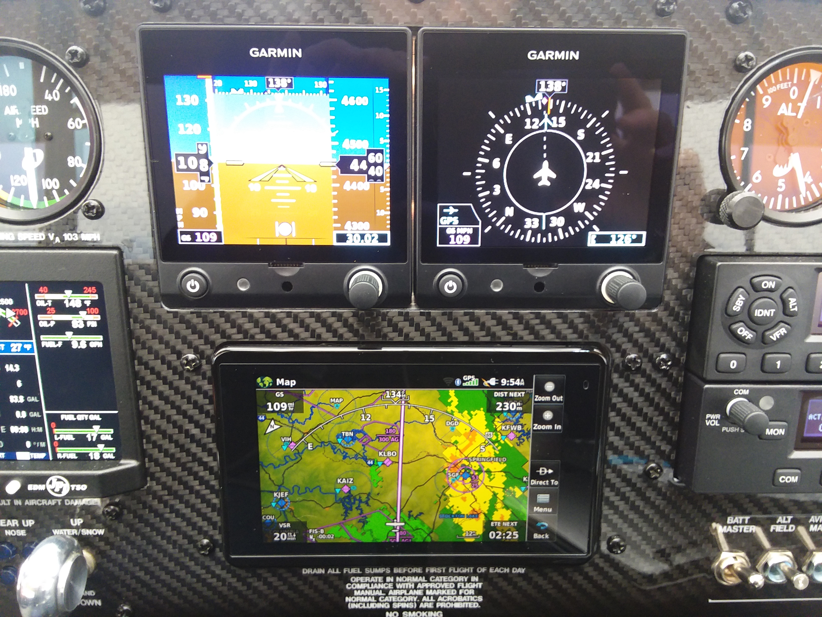 Leaving Kansas City Downtown for Memphis, we had some weather close to our route so the ADS-B In weather on the Garmin aera 660 was incredibly helpful!