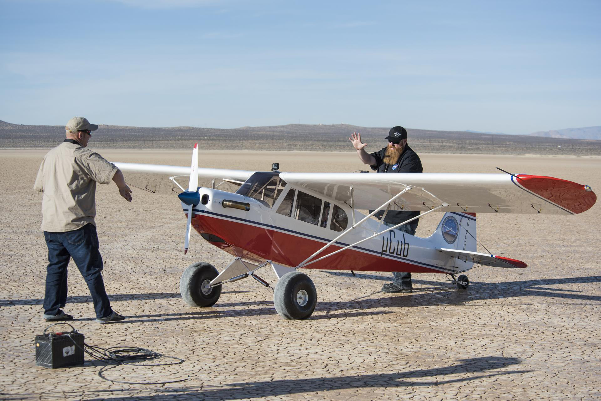 NASA fitted this scaled-down Super Cub with a turboprop powerplant to allow it to more closely replicate manned aircraft in drone integration tests to come. NASA photo. 