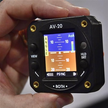 The AeroVonics AV-20-S, a two-inch-diameter, self-contained multifunction display with integral angle of attack and other capabilities, has been approved for installation in many Part 23 aircraft. Photo by Mike Collins.
