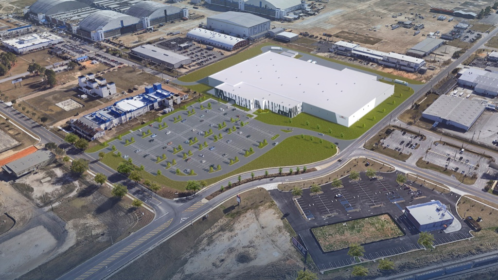 Continental Motors Group is building a new headquarters and factory in Mobile, Alabama. Rendering courtesy of Continental Motors Group. 