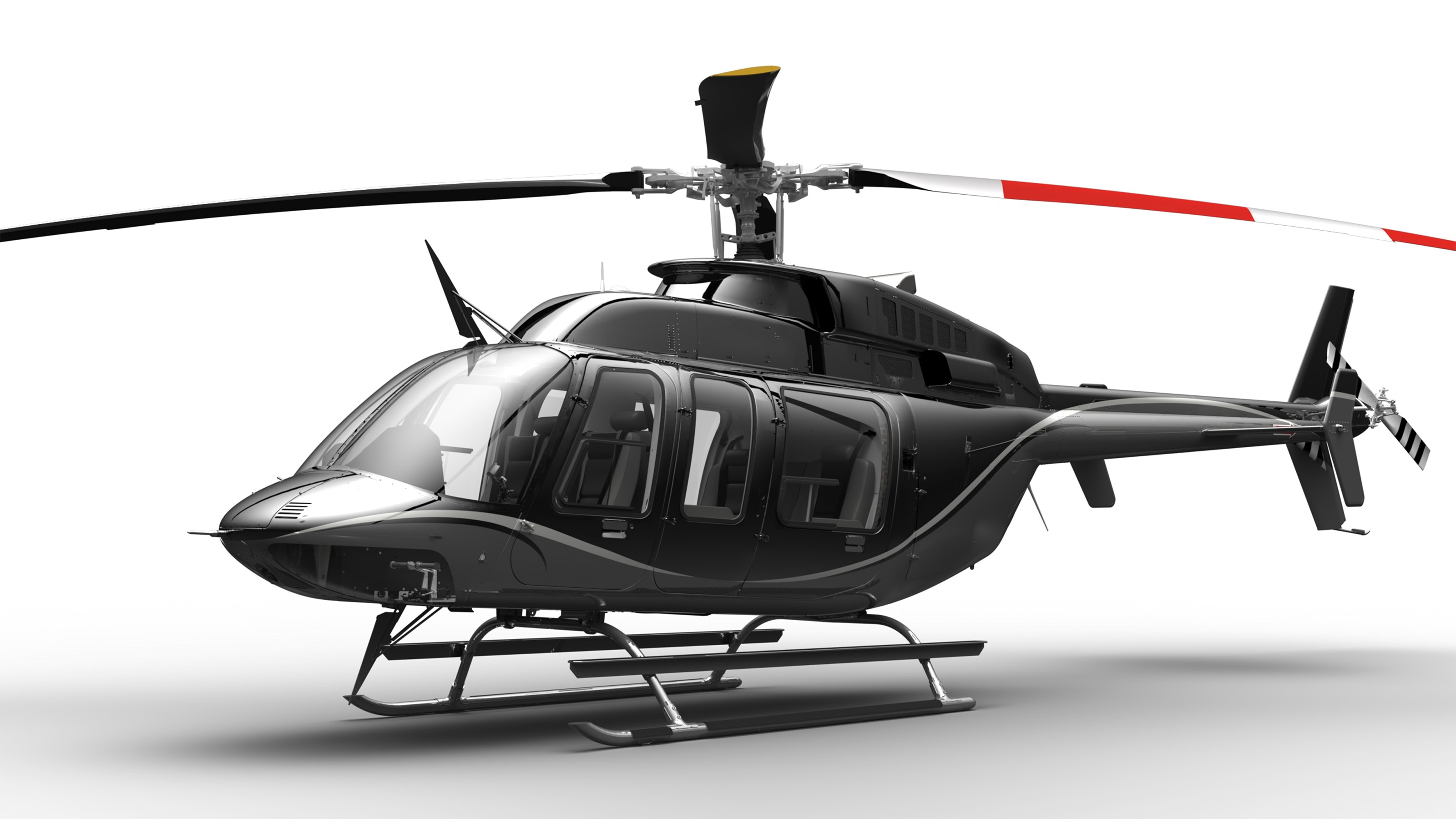 Bell introduced the new 407GXi at Heli-Expo 2018. It incorporates new avionics, an upgraded Rolls-Royce M250-C47E engine, and new executive interior design options. Photo courtesy of Bell.