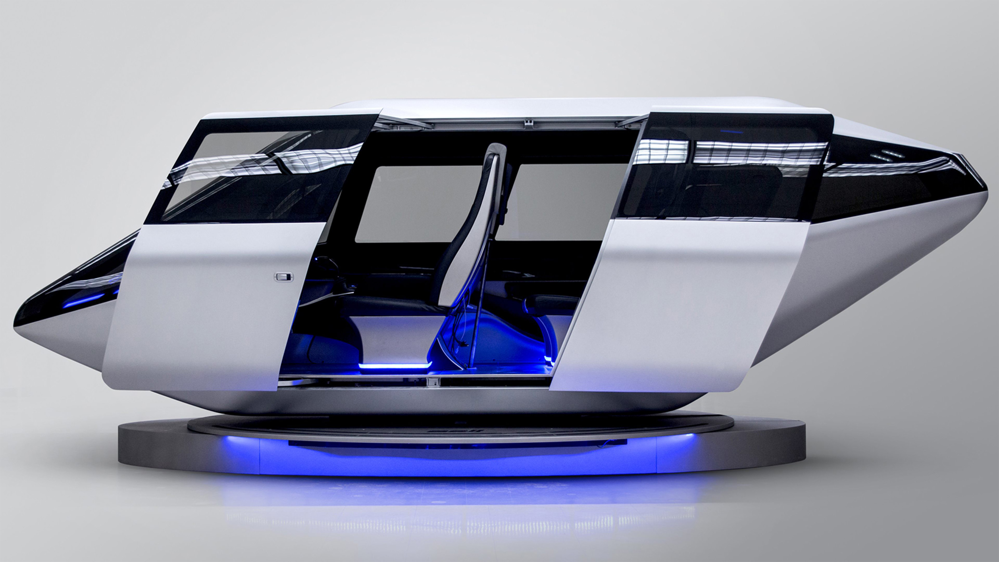 Bell is displaying its air taxi cabin design, for a four-person, on-demand urban aircraft, at Heli-Expo 2018. Bell was the first helicopter company to exhibit at CES, the International Consumer Electronics Show, last month. Photo courtesy of Bell.