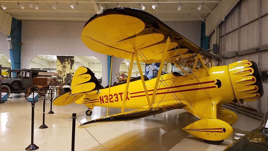 This Waco YMF-5 on display at the Owls Head Transportation Museum shouts "1935" but was built in 2011. Photo by Dan Namowitz.