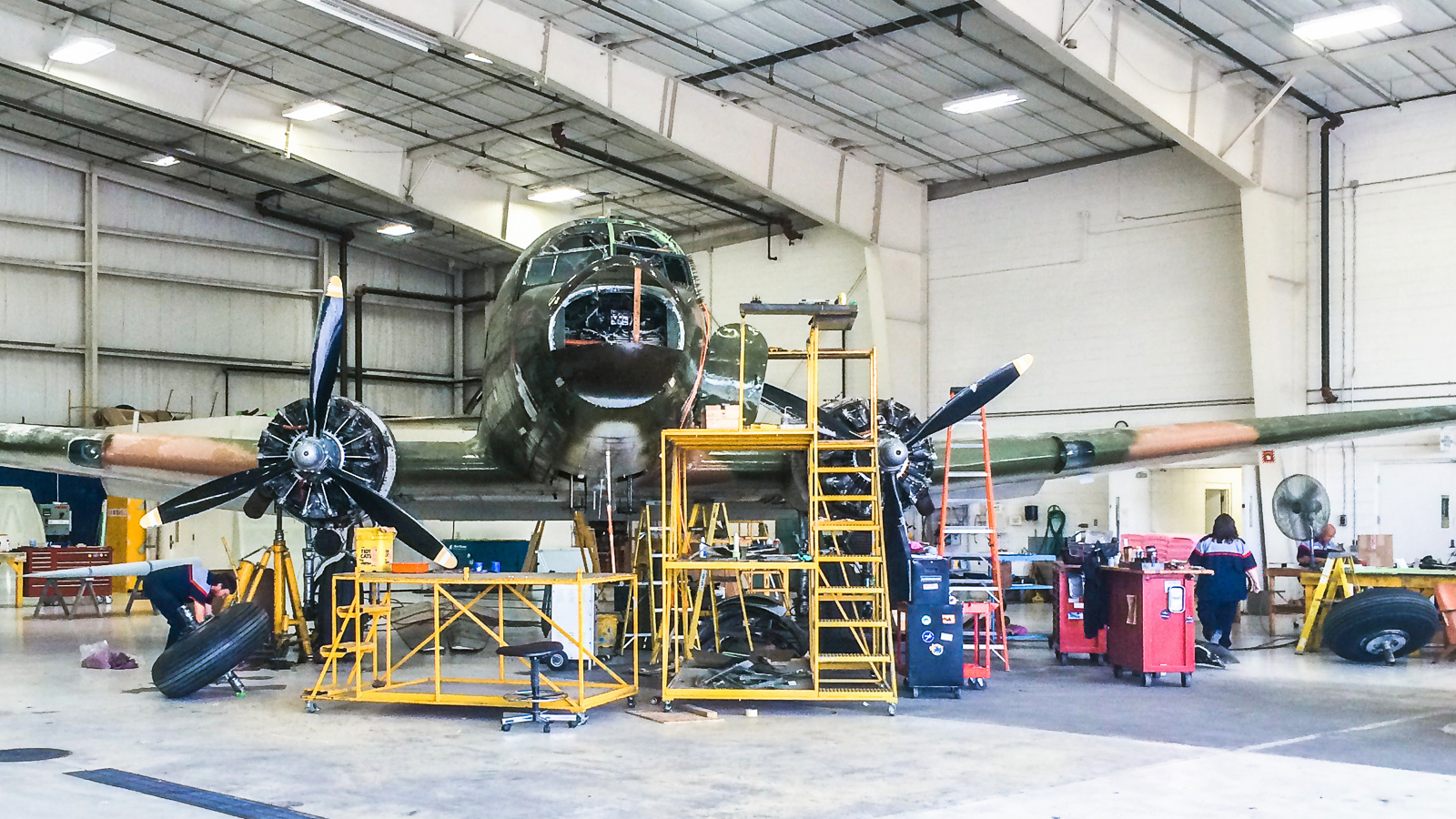 “That’s All, Brother” undergoing restoration. Photo courtesy of the Commemorative Air Force.