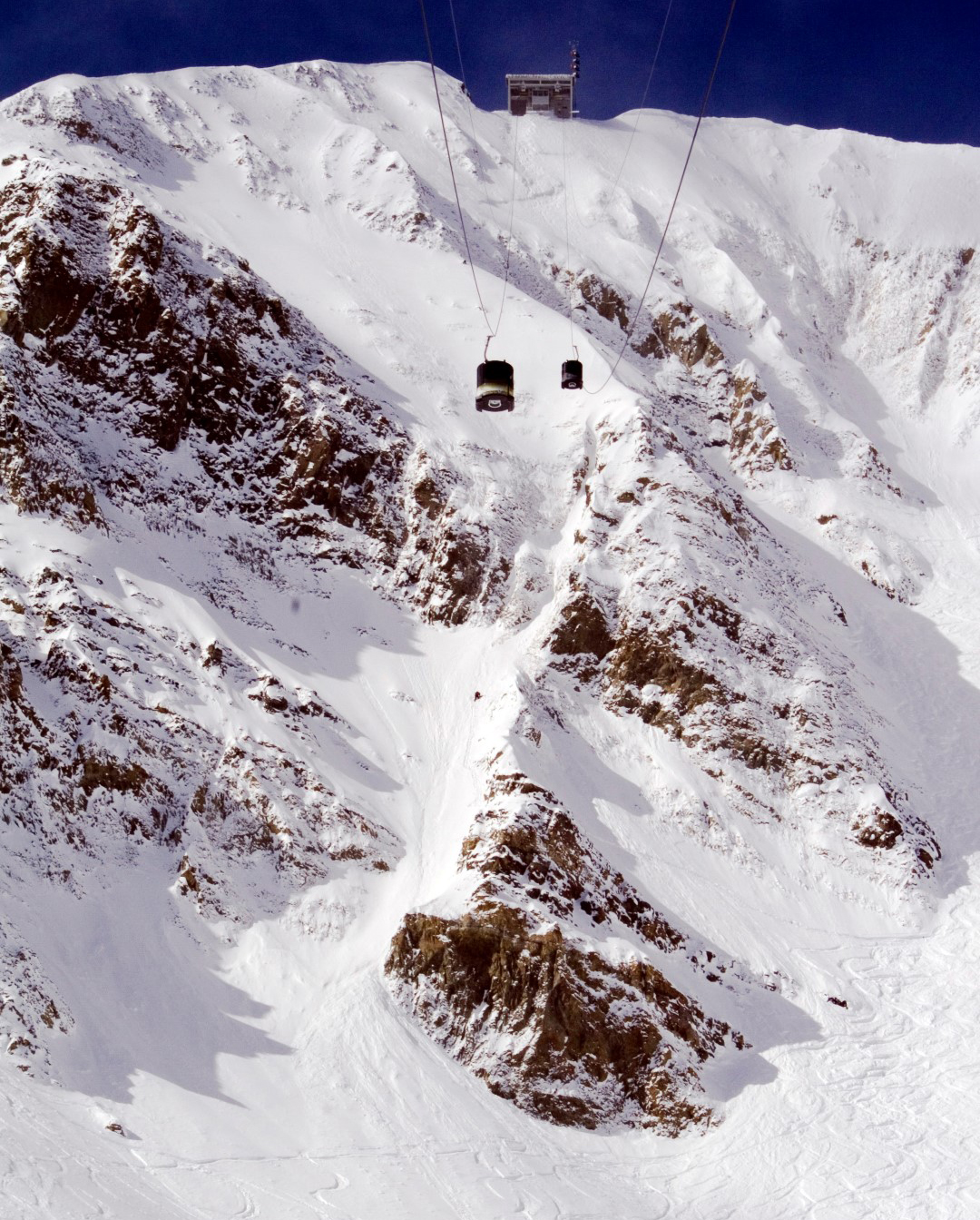 When at Big Sky, your eyes will be drawn to the magnificent peak that towers over all. Ride the Lone Peak Tram to the vaulting, exposed 11,166-foot summit of Lone Peak and revel in an overload of Euro-style, high-alpine, big-mountain skiing. The tram’s cabins were originally painted pink inside to calm nervous passengers, but the view is worth the ride, even if you aren’t up to the expert terrain on the top. Chad Jones photo courtesy Big Sky Resort.