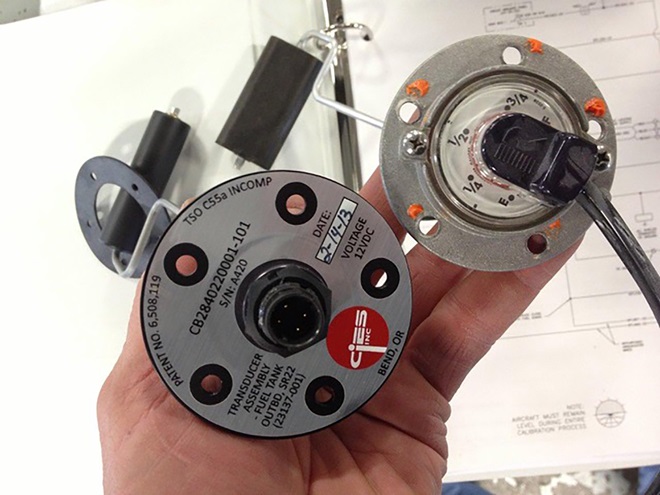 Accurate electronic fuel sensor technology designed for turbine-powered helicopters has trickled down to general aviation aircraft. CiES makes electronic magnetic field fuel measurement systems for many GA models. Photo courtesy of CiES.
