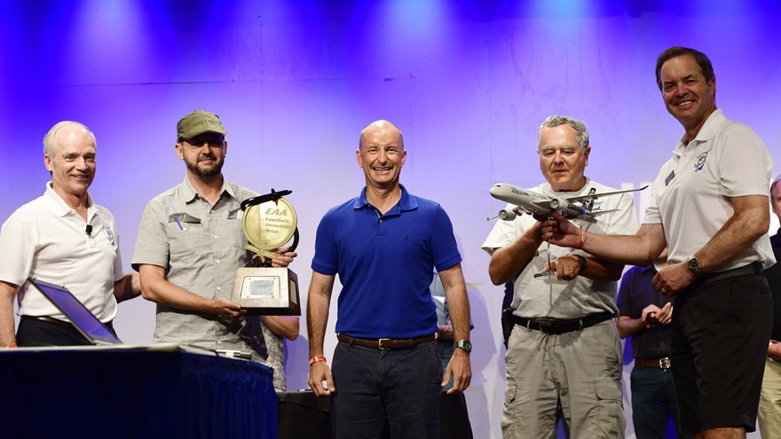 The Enhanced Aural AOA Logic angle of attack warning system designed by Mike Vaccaro, Chris Jones, and Cecil Jones captured the attention of EAA Founders Prize judges for its feedback immediacy, practicality, and simplicity during EAA AirVenture in Oshkosh, Wisconsin, July 24, 2018. Photo by David Tulis.