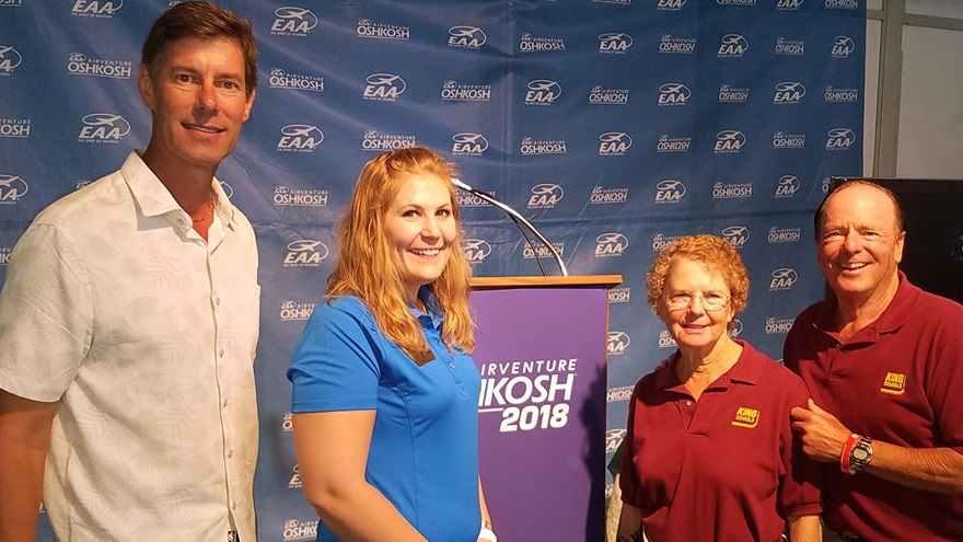 King Schools and Cessna/Textron celebrate 20 years of the Cessna Flight Training System partnership at AirVenture 2018. Photo courtesy of King Schools.