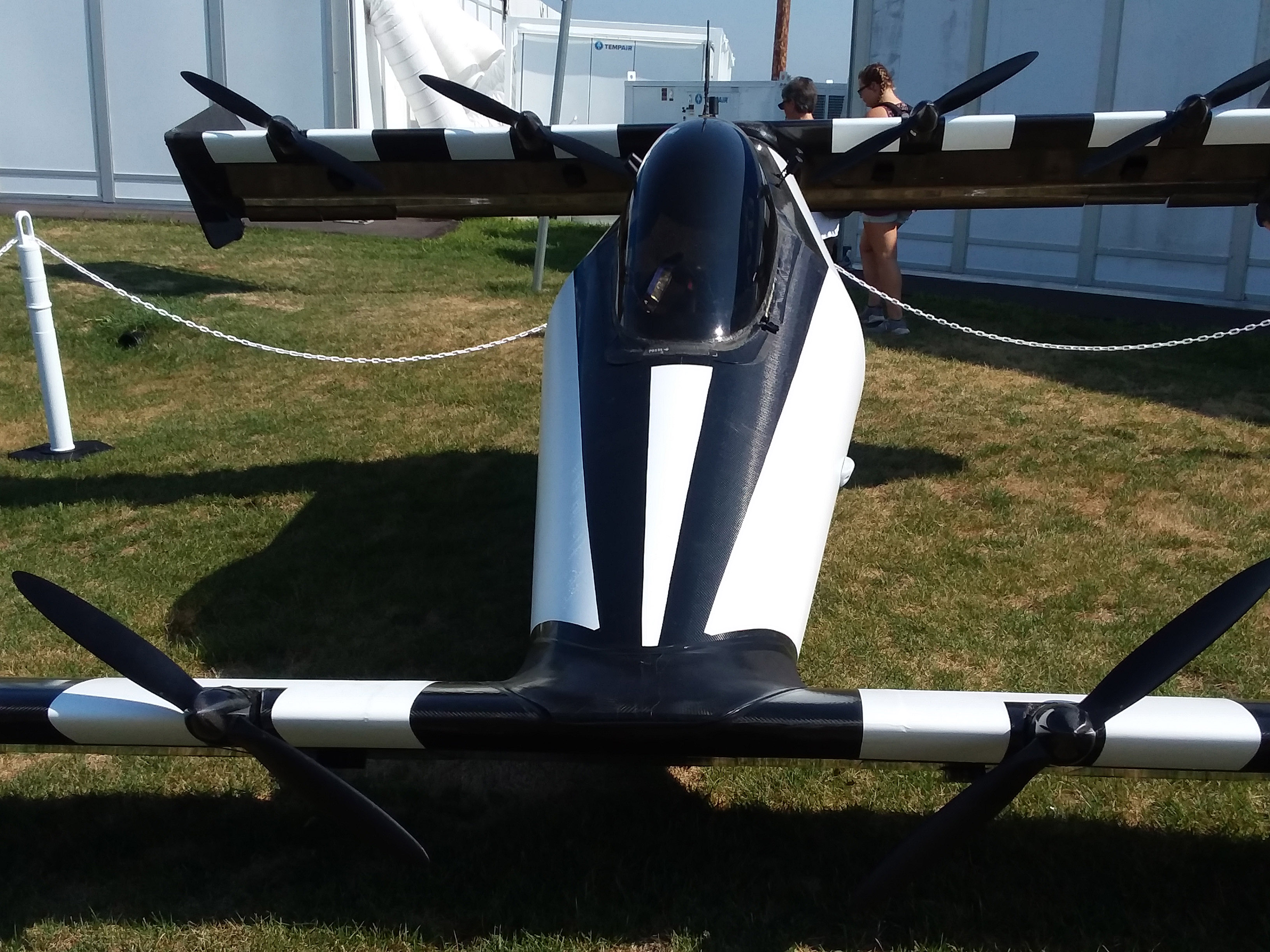 The Opener BlackFly ultralight vertical-takeoff-and-landing aircraft is drawing attention at EAA AirVenture. Photo by Alyssa Cobb.