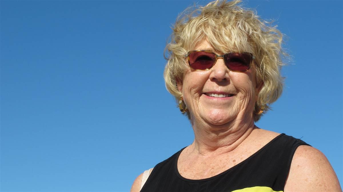 Marolyn P. Wilson, a 25-time racer, has twice flown to victory in the Air Race Classic, and was on hand to greet arrivals as the 2018 race concluded at Eastern Slope Regional Airport in Fryeburg, Maine. Photo by Dan Namowitz.