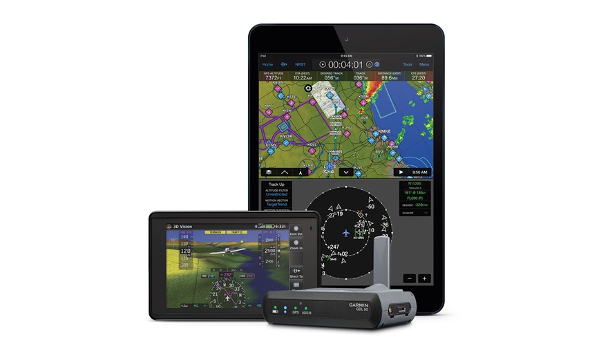 Garmin GDL 50 portable ADS-B traffic and weather receiver. Photo courtesy of Garmin.