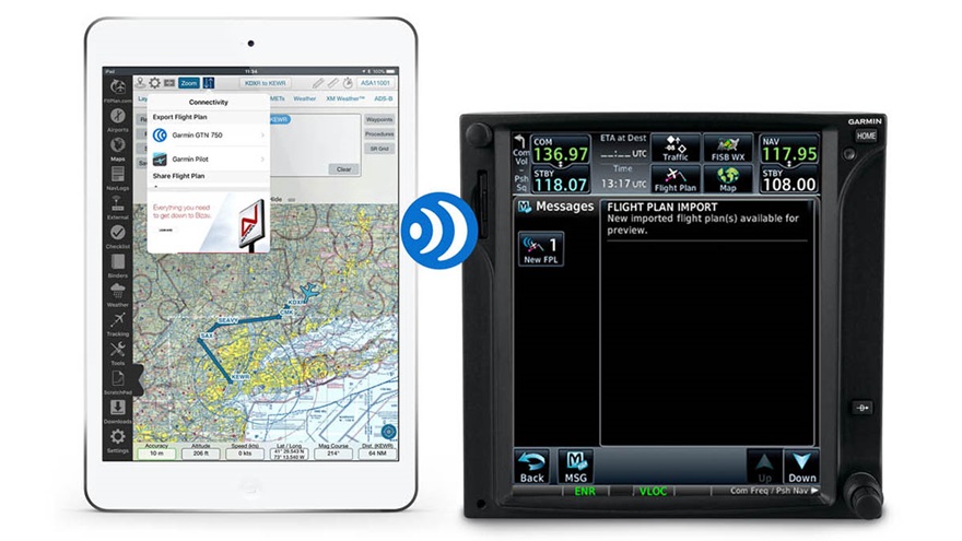 Photo courtesy of Garmin and FltPlan.com.