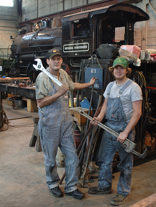 At the Nevada Northern Railway Museum, staff entertain train riders, show visitors around the trainyard and shop, and teach youngsters how steam and diesel engines work. Visitors can even sign up to be an engineer and drive the trains. Photo courtesy Bristlecone Convention Center.