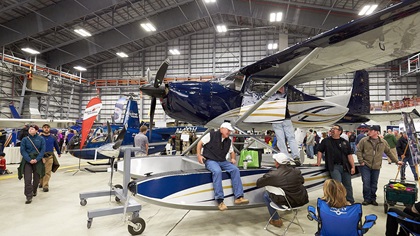 Pilots gather to chat with friends, family, and coworkers during the 2018 Great Alaska Aviation Gathering. Photo by Mike Fizer.