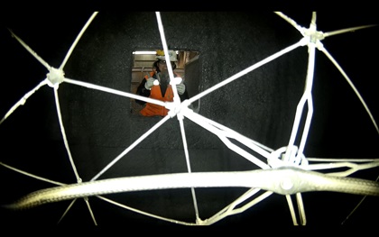 A drone called Elios can fly in tight spaces that would be risky for a person to enter without fear of collision. Photo courtesy of WS Data 3D. 