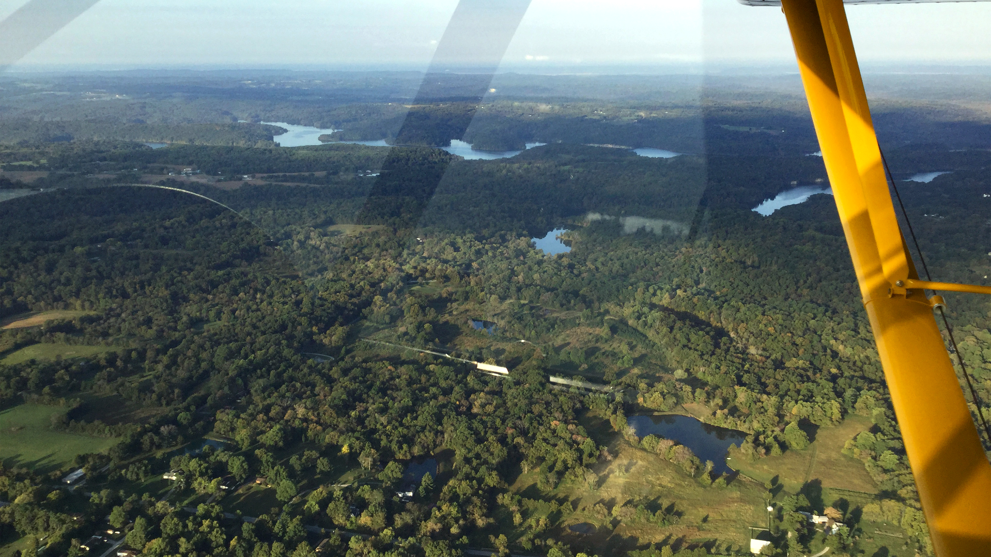 Setting off from Carbondale, Illinois, to fly AOPA's Sweepstakes Super Cub to Gulf Shores, Alabama, for the association's last fly-in of 2018. Couldn't have asked for a more beautiful morning! Photo by Alyssa Cobb.