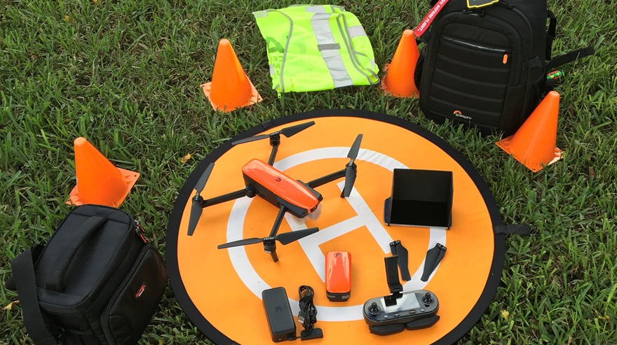 Accessories like landing pads, sun visors for your tablet or phone, and protective cases come in handy when working with a drone. Photo by Terry Jarrell.