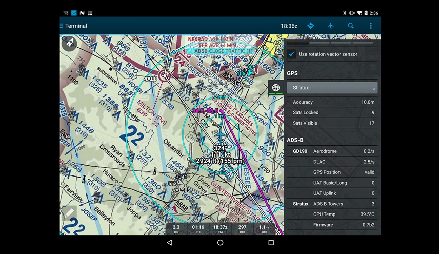 Pilots using Android devices and the AOPA Flight Planner can use DroidEFB to integrate AOPA Flight Planner functionality with handheld Android devices. Photo courtesy of DroidEFB.