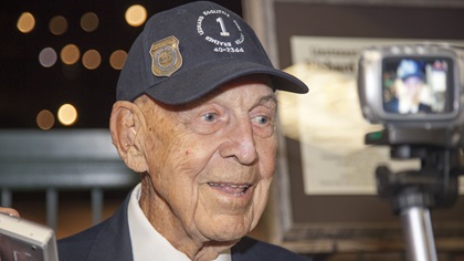 U.S. Air Force Retired Lt. Col. Richard Cole at the seventieth anniversary of the Doolittle Tokyo Raid in Dayton, Ohio, in 2012. Photo by Mike Fizer.