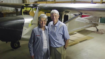 Ray Costello and his wife Floy stand near their Murphy Rebel. Photo courtesy of Kevin Costello.