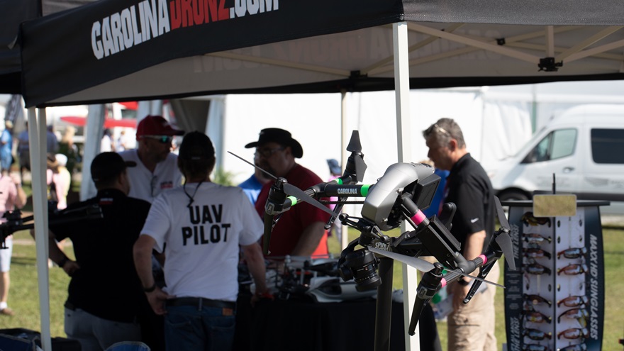 Drone retailers have become a common sight at manned aviation events like Sun 'n Fun International Fly-In and Expo, where more than one vendor made their pitch in April. Jim Moore photo.