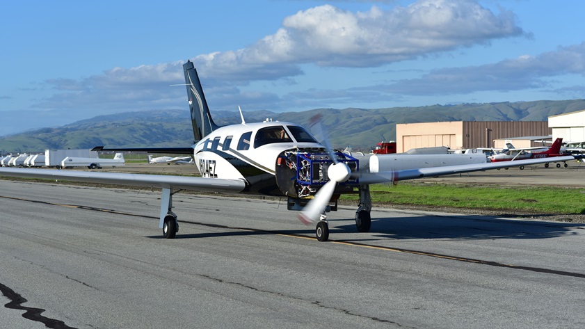 ZeroAvia fit an electric motor and fuel cells in the front cowling and baggage area of its Piper Malibu test bed. Photo courtesy of ZeroAvia.