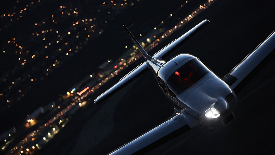 Pilots must be especially vigilant of blind spots and optical illusions during night flights. Photo by Mike Fizer.