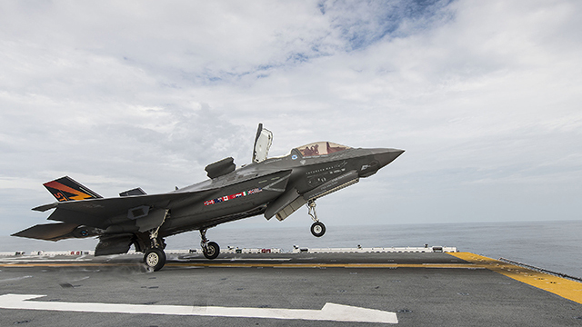The F-35 performs STOVL operations aboard the USS Wasp. Photo courtesy of Lockheed Martin/Todd R. McQueen.