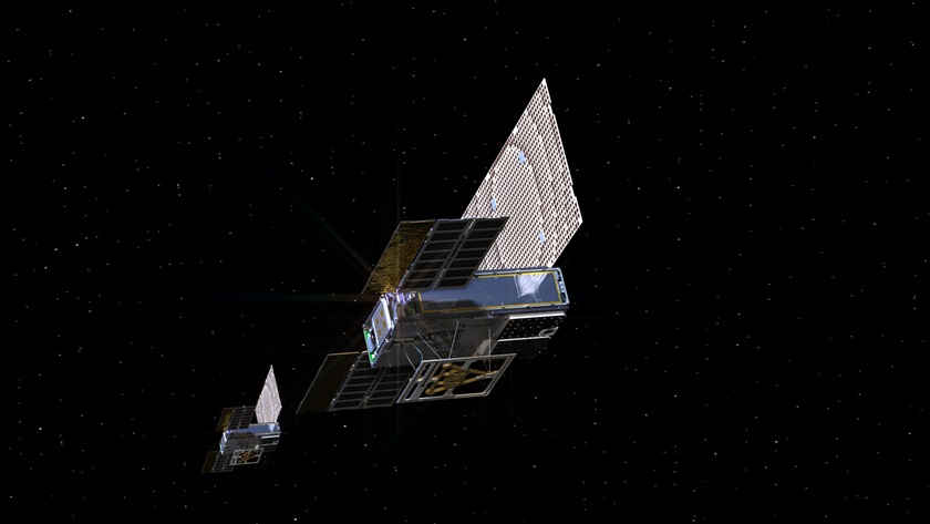 Artist's rendering of the twin Mars Cube One. Graphic courtesy of NASA/JPL-Caltech.