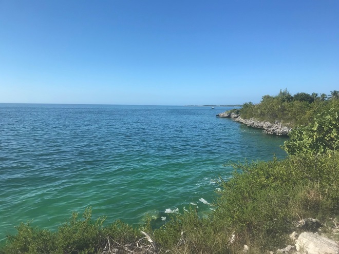 The view from Cooley Mae's restaurant on Great Harbour Cay. Photo by Jill Tallman.