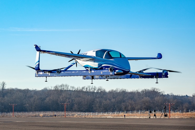 The Passenger Air Vehicle prototype logged its first flight Jan. 22. Photo courtesy of Boeing. 
