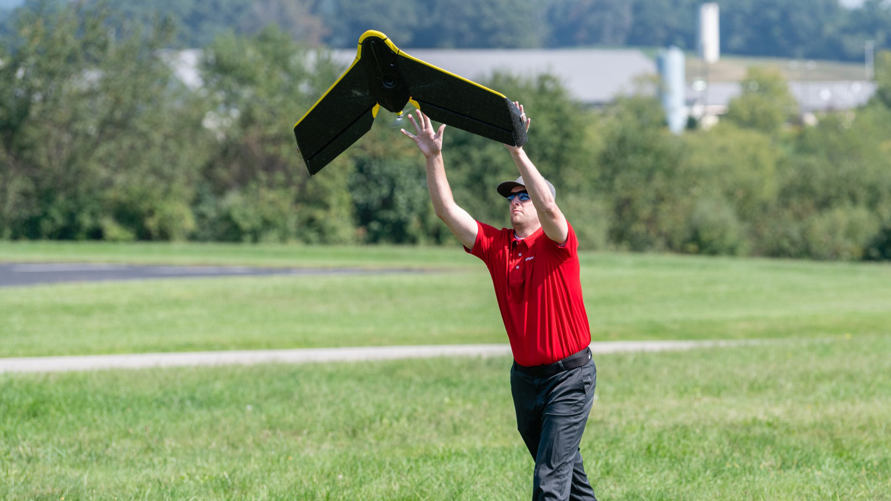 The FAA granted State Farm approval to conduct post-disaster damage assessment flights over sparsely populated areas, flying the eBee Classic fixed-wing drone beyond the pilot's line of sight. Photo courtesy of State Farm. 