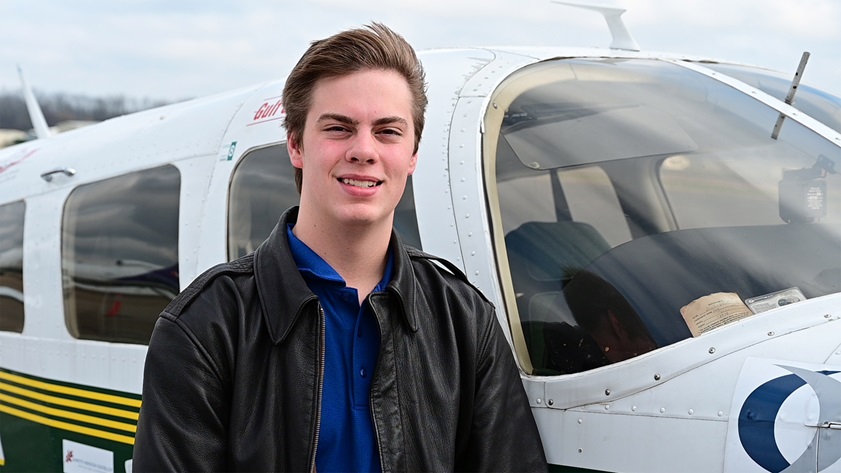 Eighteen-year-old Mason Andrews has his sights set on becoming a professional pilot. Photo by David Tulis.