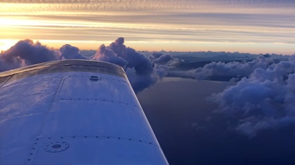 Earth-rounder pilot Mason Andrews, 18, faced a variety of weather in a Piper Lance during his journey around the globe. Photo courtesy of Mason Andrews.