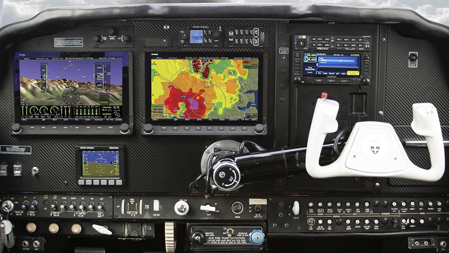 Beechcraft Bonanza 35 panel photo courtesy of Dynon Avionics.