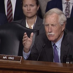 Sen. Angus King (I-Maine). Photo courtesy of his Senate office via YouTube. 