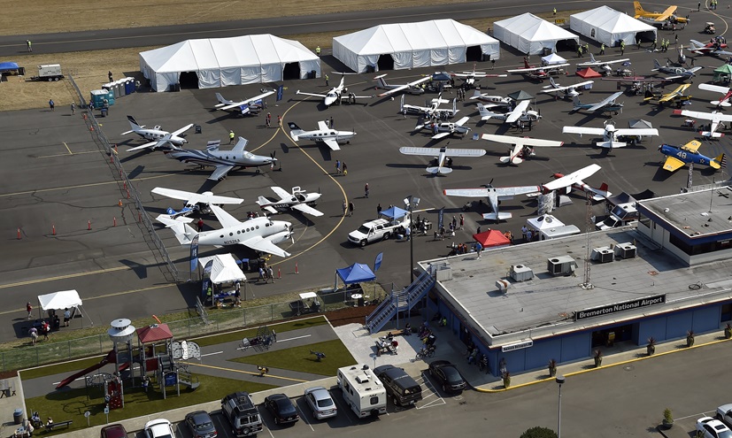 The youth park,front left, at Bremerton National Airport opened just prior to the 2016 AOPA regional fly-in at Bremerton, Washington. Photo by David Tulis.