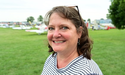 Greenville Downtown Airport Associate Director Lara Kaufmann advocated for an aviation-themed playground at her hometown airport. Photo by David Tulis.