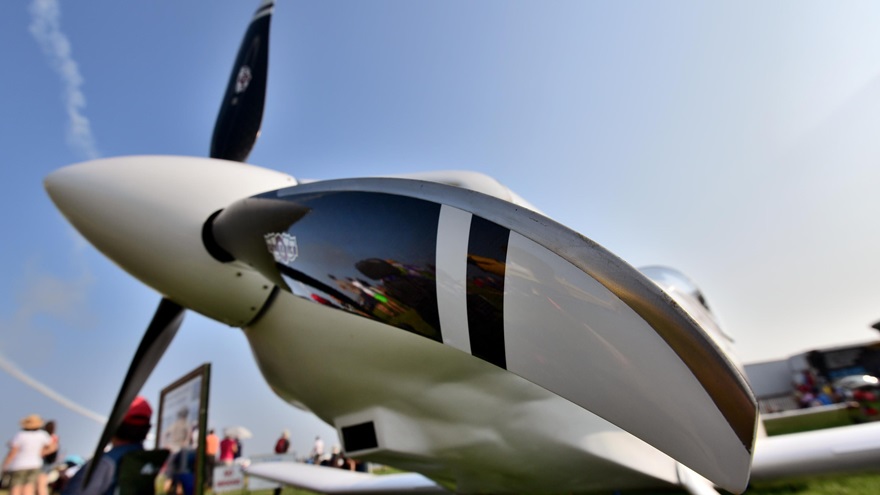 This new Sensenich three-blade, ground-adjustable propeller has been installed on Joseph Thalman's 1968 Thorp T-18, displayed at EAA AirVenture Oshkosh 2019. Thalman also flew the airplane to the first Oshkosh, 50 years ago. Photo by Mike Collins.