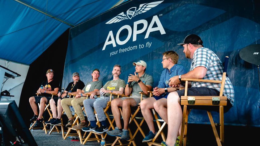 AOPA hosted a panel featuring seven influential aviation social media content creators at EAA AirVenture. Photo by Jason A. Puma.
