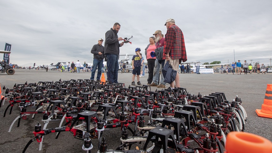 Technical trouble with the software that runs the Great Lakes Drone Company shows forced the company to scrap several planned displays, including the show planned June 21 during the AOPA Fly-In at Livermore, California. Photo by Jim Moore.