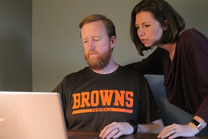 Tom Davis and his wife, Ashley, at home. Photo courtesy of Tom Davis.