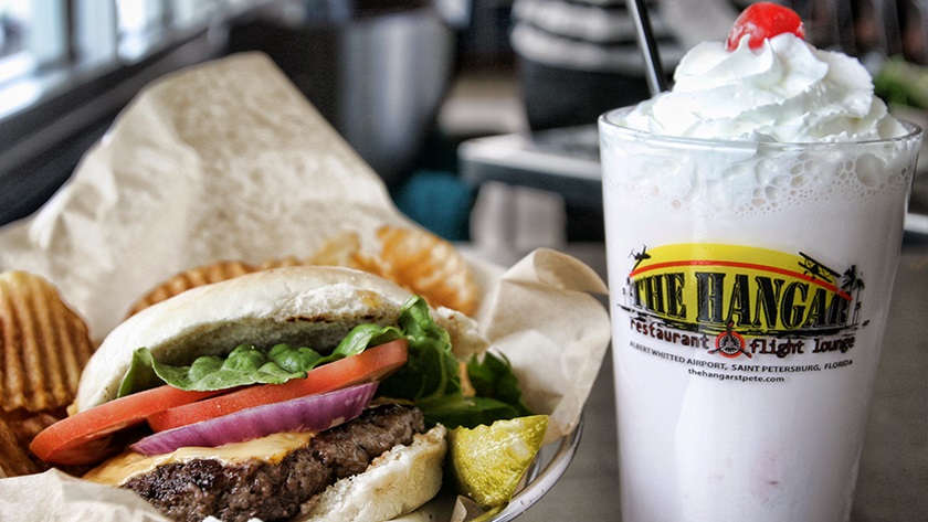Longer days means more time to enjoy the views and food at on-airport eateries such as The Hangar Restaurant & Flight Lounge at Albert Whitted Airport. The Hangar Restaurant & Flight Lounge.