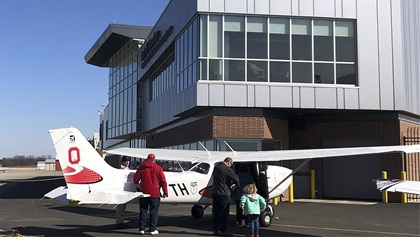 An open house at Ohio State University Airport allowed students and guests to experience a major renovation for the facility. Photo by Kyle Lewis.