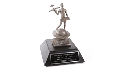 The National Aeronautic Association's Frank G. Brewer Trophy is awarded annually in recognition of 'significant contributions of enduring value to aerospace education in the United States.' Photo by Chris Rose.